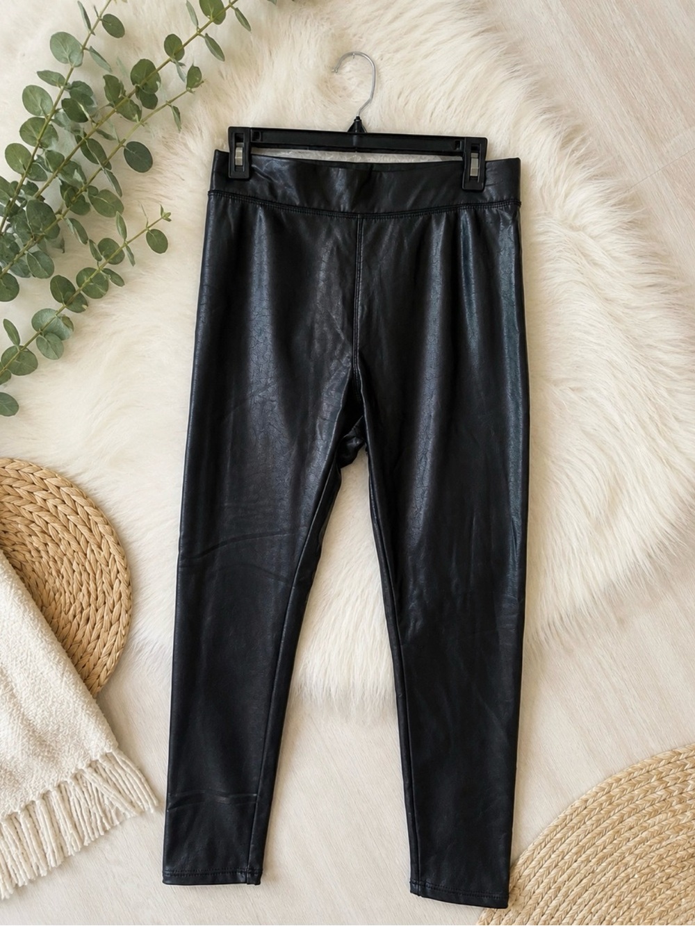 CI Sono Faux Leather High-Waist Leggings - Black